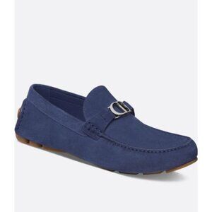 New Dior Blue Navy Suede Men Odeon Loafers 40